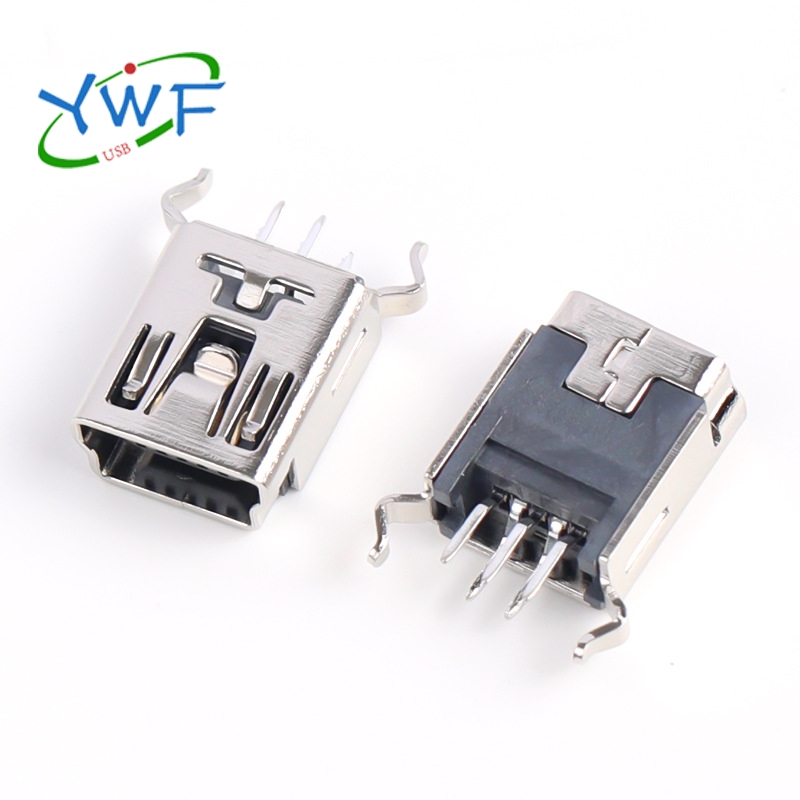 MINI USB 5P/F180&deg;DIP弯脚/直尖脚