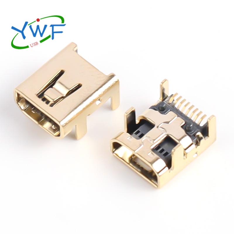 MINI USB 8P/F 90&deg;DIP四脚