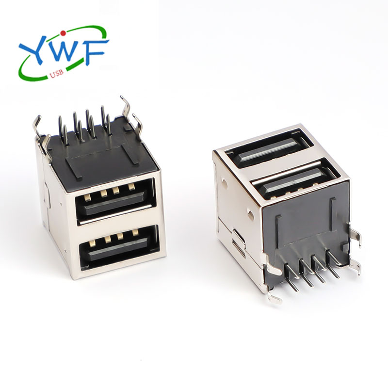 USB A/F 90&deg; 双层全包式母座