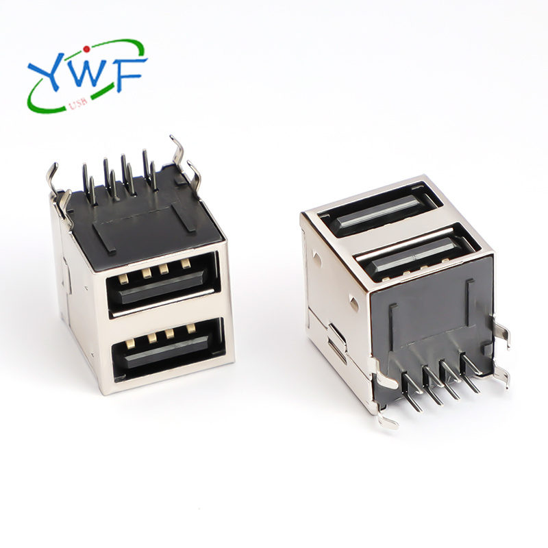 USB  A/F90&deg;双层全包式母座
